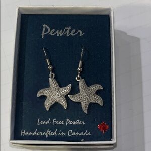 Pewter Starfish Earrings